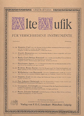 Sonata à 4  für 2 Violinen, Viola und Cembalo  Partitur und 4 Stimmen