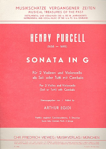 Sonate G-Dur  für 2 Violinen, Violoncello und Klavier  Partitur UND 4 Stimmen