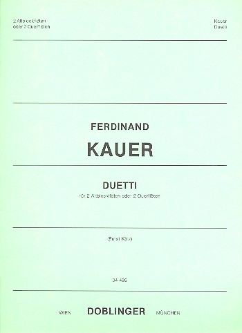 Duetti&nbsp;&nbsp;für 2 Altblockflöten (Fl)&nbsp;&nbsp;Spielpartitur