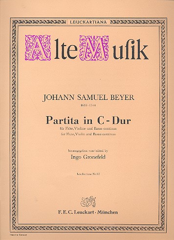 Partita C-Dur  für Flöte, Violine und Bc  Partitur und Stimmen (Bc ausgesetzt)