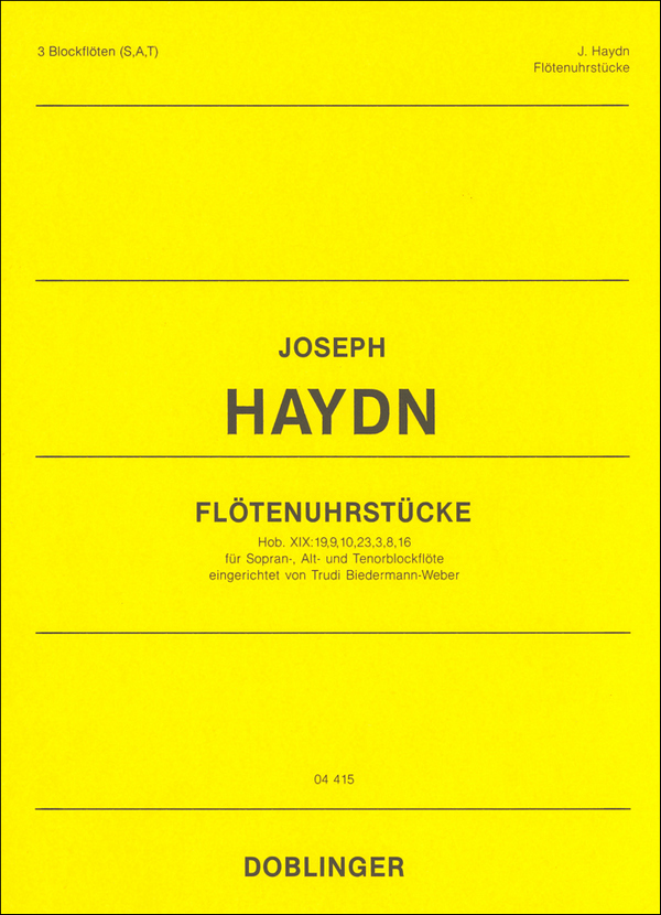 Flötenuhrstücke für 3 Blockflöten&nbsp;&nbsp;(SAT)&nbsp;&nbsp;Partitur