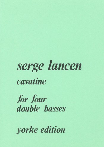 Cavatine for 4 double basses  score and parts  
