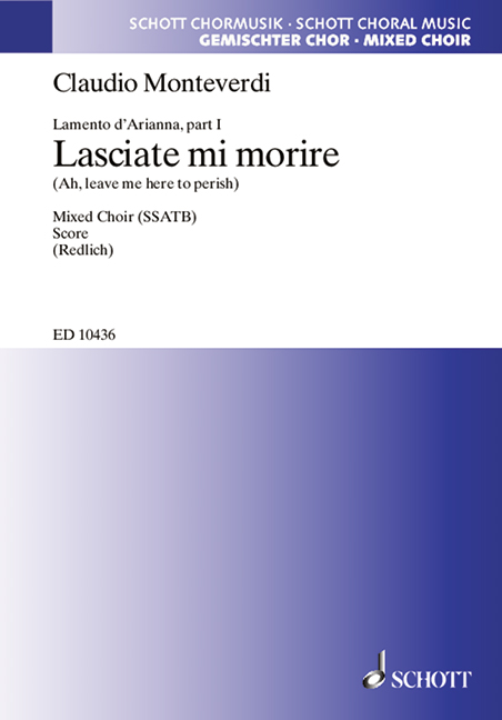 Lasciate mi morire from 'Lamento d'Arianna'&nbsp;&nbsp;for mixed chorus&nbsp;&nbsp;score (it)