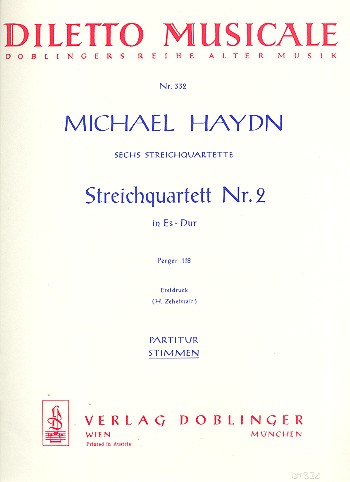 Streichquartett Es-Dur Nr.2 Perger 118  für 2 Violinen, Viola und Violoncello  Stimmen
