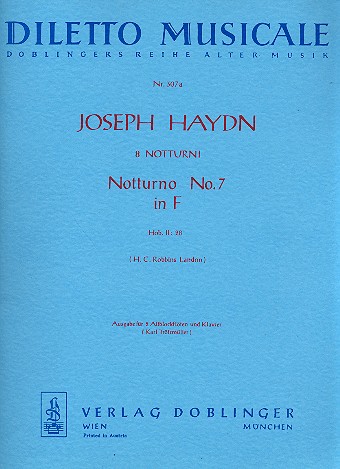 Notturno F-Dur Nr.7 Hob.II:28&nbsp;&nbsp;für 2 Altblockflöten und Orchester&nbsp;&nbsp;für 2 Altblockflöten und Klavier
