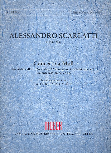 Concerto a-Moll  für Altblockfloete, 2 Violinen und Bc  