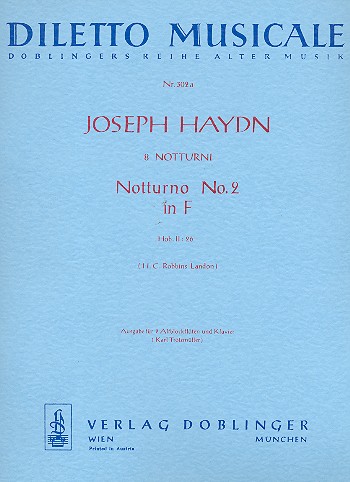 Notturno F-Dur Nr.2 Hob.II:26&nbsp;&nbsp;für 2 Altblockflöten und Orchester&nbsp;&nbsp;für 2 Altblockflöten und Klavier