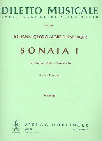 Sonate c-Moll Nr.1 für Streichtrio  Stimmen  