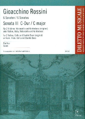Sonata C-Dur Nr.3&nbsp;&nbsp;für 2 Violinen, Cello und Kontrabass&nbsp;&nbsp;Partitur