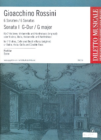 Sonate G-Dur Nr.1&nbsp;&nbsp;für Streicher (1-1-0-1-1) oder&nbsp;&nbsp;(1-0-1-1-1),  Partitur