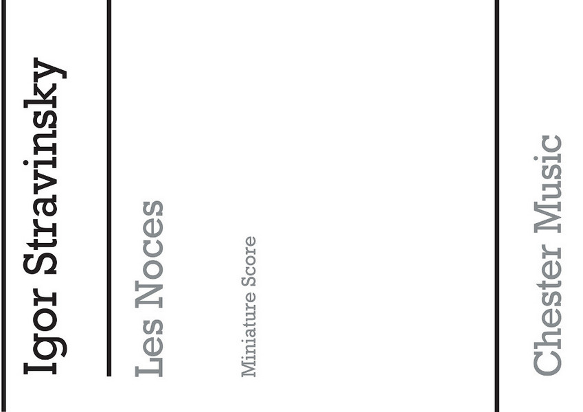 Les noces&nbsp;&nbsp;for soli, mixed chorus, 4 pianos, percussion&nbsp;&nbsp;Studienpartitur (russ/fr)