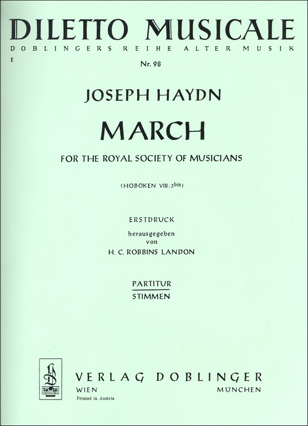 MARCH&nbsp;&nbsp;FOR THE ROYAL SOCIETY OF MUSICIANS&nbsp;&nbsp;PARTITUR