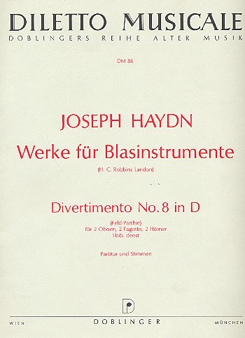 Divertimento für 2 Hörner, 2 Fagotte  und 2 Oboen  Partitur und Stimmen