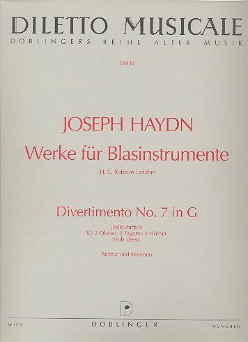 DIVERTIMENTO PARTHIA G-DUR FUER&nbsp;&nbsp;ZWEI OBOEN, ZWEI FAGOTTE UND ZWEI&nbsp;&nbsp;HOERNER   PARTITUR UND STIMMEN