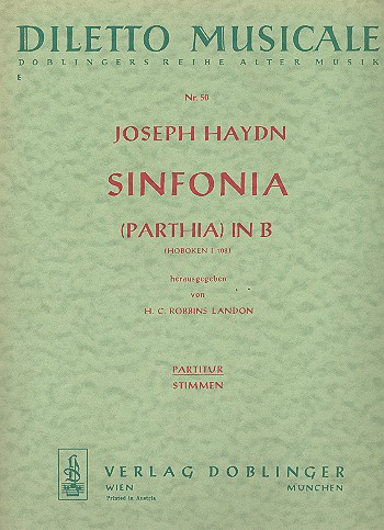 SINFONIA (PARTHIA) IN B-DUR&nbsp;&nbsp;PARTITUR&nbsp;&nbsp;