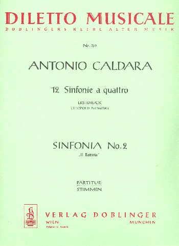 Sinfonia à 4 C-Dur Nr.2&nbsp;&nbsp;für Streicher&nbsp;&nbsp;Partitur