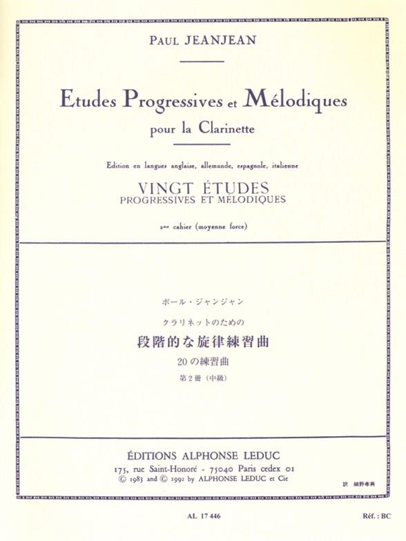 Études progressives et mélodiques vol.2:  pour la clarinette  