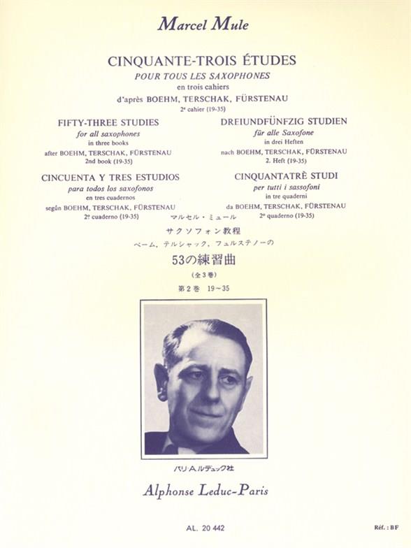 53 études d'après Böhm, Terschack&nbsp;&nbsp;et Fürstenau vol.2 pour saxophone&nbsp;&nbsp;