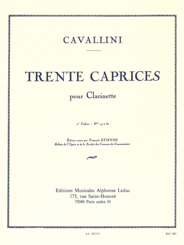 30 CAPRICES VOL.2 (NOS.19-30)  POUR CLARINETTE  ETIENNE, ED                      AT