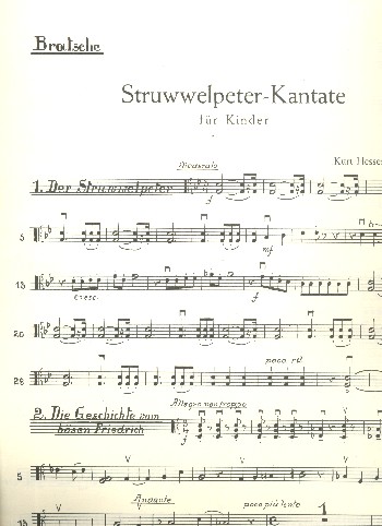 Der Struwwelpeter op. 49  für Kinder- oder Jugendchor, 2 Flöten, Streichorchester und Klavier, S  Einzelstimme - Viola