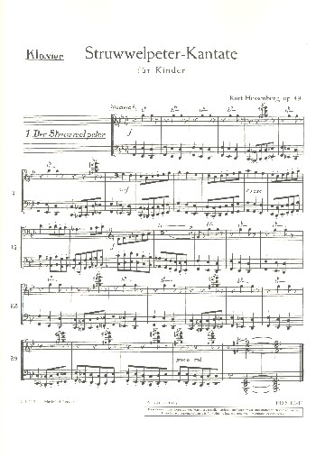 Der Struwwelpeter op. 49  für Kinder- oder Jugendchor, 2 Flöten, Streichorchester und Klavier, S  Einzelstimme - Orchesterklavier
