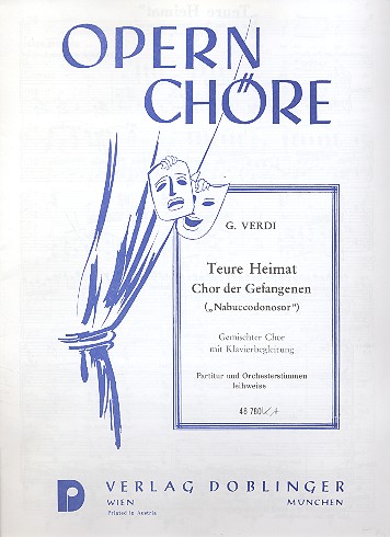 Teure Heimat  aus Nabucco für&nbsp;&nbsp;gem Chor und Klavier&nbsp;&nbsp;Klavierpartitur (dt)