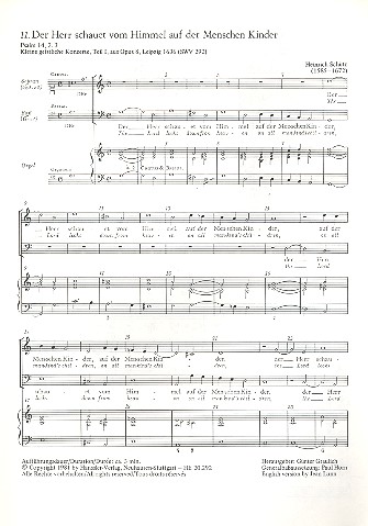 Der Herr schauet vom Himmel auf der&nbsp;&nbsp;Menschen Kinder für Sopran, Bass&nbsp;&nbsp;und Orgel