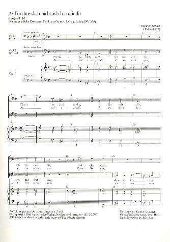 Fürchte dich nicht ich bin mit dir&nbsp;&nbsp;SWV296 für Soli (BB) und Bc&nbsp;&nbsp;