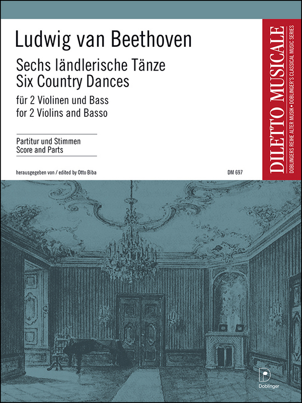 6 ländlerische Tänze für 2 Violinen und Bass  Partitur und Stimmen  