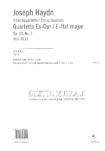 Streichquartett Es-dur op.20,1 hob.III:31&nbsp;&nbsp;&nbsp;&nbsp;Stimmen