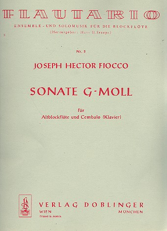 Sonate g-Moll&nbsp;&nbsp;für Altblockflöte und Klavier&nbsp;&nbsp;