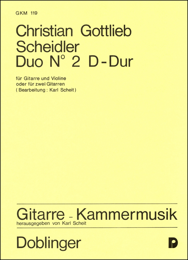 Duo D-Dur Nr.2 &nbsp;&nbsp;für Gitarre und Violine (oder 2 Gitarren)&nbsp;&nbsp;Partitur und Stimmen