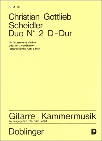 Duo D-Dur Nr.2 für Gitarre und  Violine (oder 2 Gitarren)  Partitur und Stimmen