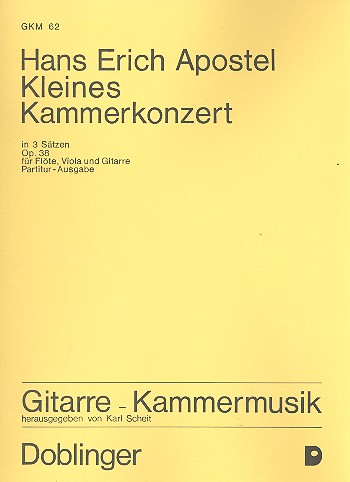 Kleines Kammerkonzert op.38  für Flöte, Viola und Gitarre  Partitur