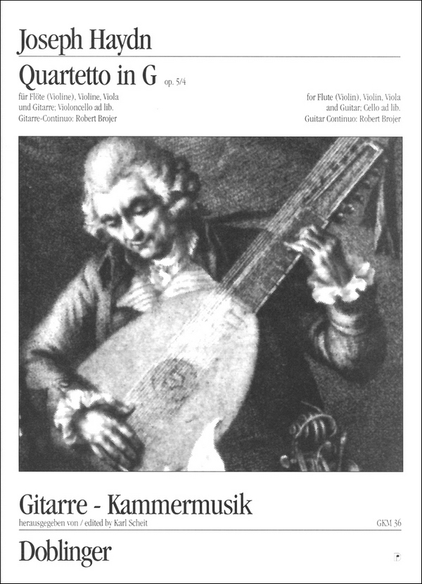 Quartett G-Dur op.5,4 für Flöte,&nbsp;&nbsp;Violine, Viola und Gitarre (Vc ad lib.)&nbsp;&nbsp;