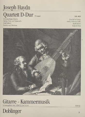 Quartett D-Dur Hob.III:8 für&nbsp;&nbsp;konzertierende Gitarre und&nbsp;&nbsp;Streichtrio,  Partitur und Stimmen