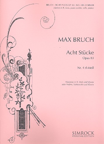 8 Stücke op.83 Band 4 (Nr.4)  für Violine (Klarinette), Viola (Violoncello) und Klavier  Stimmen-Set