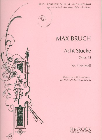 Stück cis-Moll op.83,3  für Violine (Klarinette), Viola (Violoncello) und Klavier  Stimmen-Set