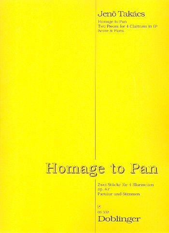 Homage to Pan  für 4 Klarinetten  Partitur + 4 Stimmen