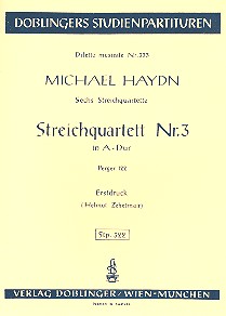 STREICHQUARTETT A-DUR NR.3&nbsp;&nbsp;STUDIENPARTITUR&nbsp;&nbsp;