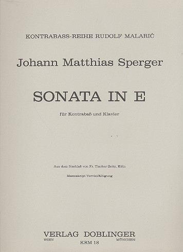 Sonate E-Dur für Kontrabass  und Klavier  