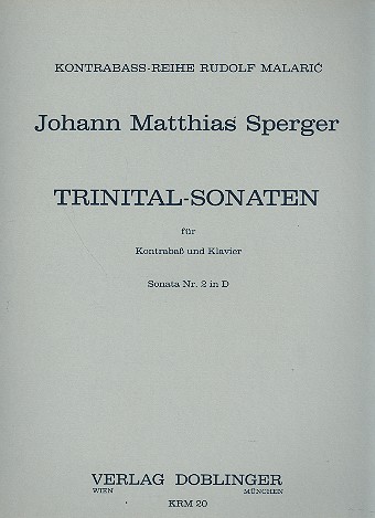 Sonata in Trinital Nr. 2 D-Dur  für Kontrabass und Klavier  Partitur und 1 Stimme