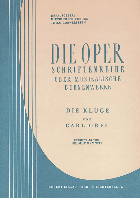 Die Kluge von Carl Orff  Die Oper  Hauptband