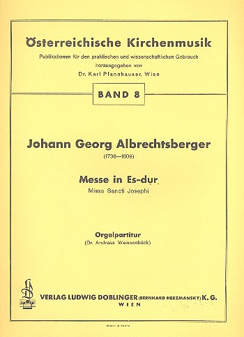 Missa sancti Josephi Es-Dur  für gem Chor und Orgel  Partitur