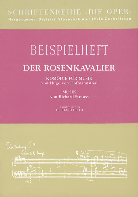 Der Rosenkavalier Komödie für Musik von Hugo von Hofmannsthal  Die Oper  Beispielheft