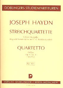 Streichquartett D-Dur op.1,3&nbsp;&nbsp;Hob.III:3   Studienpartitur&nbsp;&nbsp;