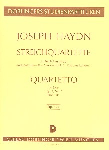 Streichquartett B-Dur op. 1,1&nbsp;&nbsp;Hob.III:1   Studienpartitur&nbsp;&nbsp;Barrett-Ayres, Reginald, Ed.