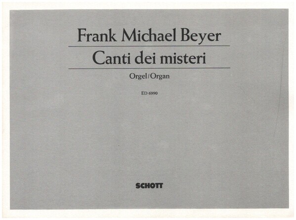 Canti dei misteri  für Orgel  