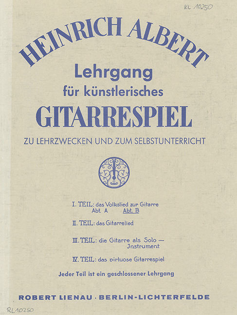 Lehrgang für künstlerisches Gitarrespiel Band 1 B  für Gitarre  