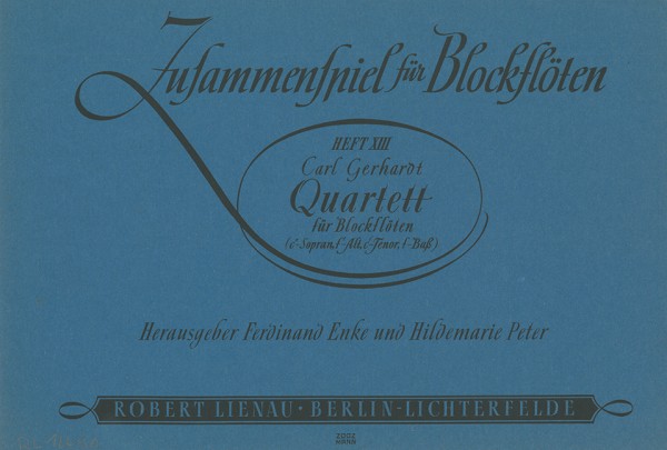 Quartett&nbsp;&nbsp;für Blockflöten&nbsp;&nbsp;